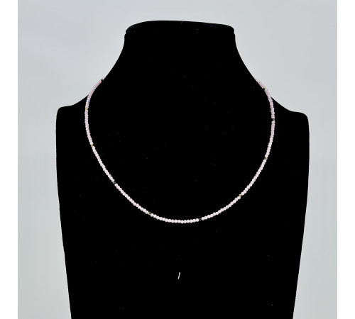 Бусы-чокер циркон розовый с вставкой гематита 2мм