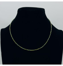 Бусы-чокер ювелирное стекло хамелеон золотисто-зеленый 2мм