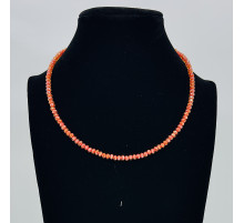 Бусы-чокер ювелирное стекло оранжевый 4мм