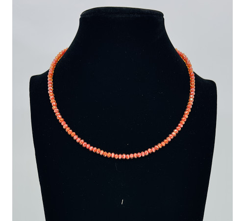 Бусы-чокер ювелирное стекло оранжевый 4мм