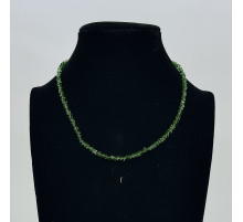 Бусы-чокер алмазное стекло темно-зеленый 3*4мм