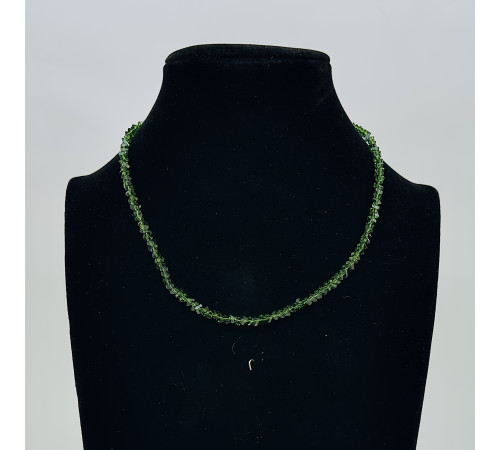 Бусы-чокер алмазное стекло темно-зеленый 3*4мм