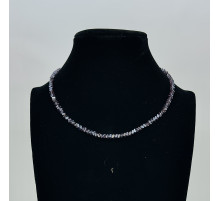 Бусы-чокер алмазное стекло фиолетовый 3*4мм