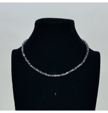 Бусы-чокер алмазное стекло фиолетовый 3*4мм