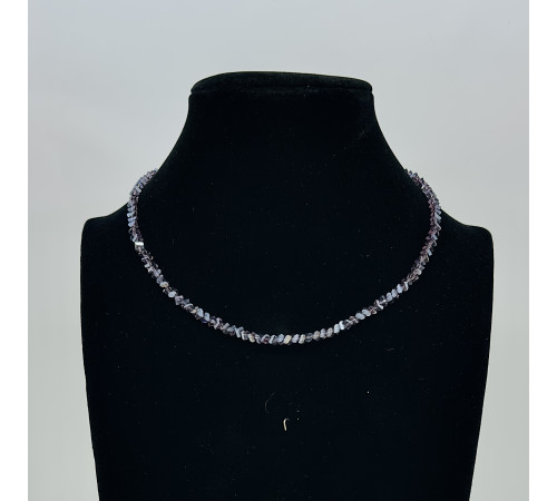 Бусы-чокер алмазное стекло фиолетовый 3*4мм