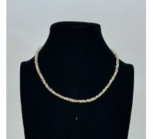 Бусы-чокер алмазное стекло шампань 3*4мм