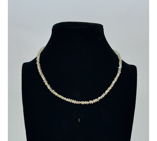 Бусы-чокер алмазное стекло шампань 3*4мм