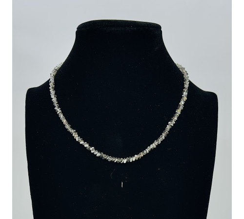 Бусы-чокер алмазное стекло раух топаз 3*4мм