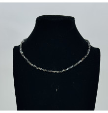 Бусы-чокер алмазное стекло графитовый 3*4мм