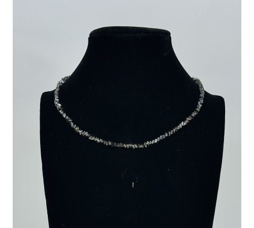 Бусы-чокер алмазное стекло графитовый 3*4мм