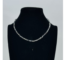 Бусы-чокер алмазное стекло стальной 3*4мм