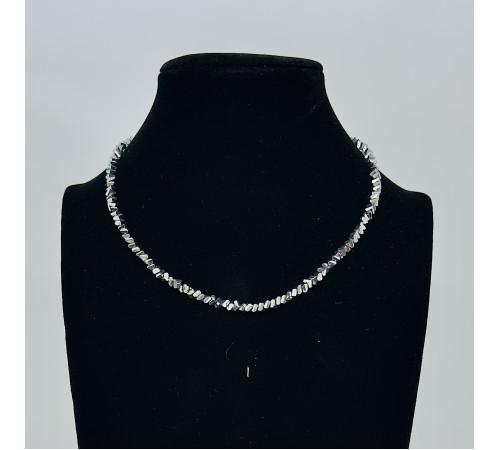 Бусы-чокер алмазное стекло стальной 3*4мм