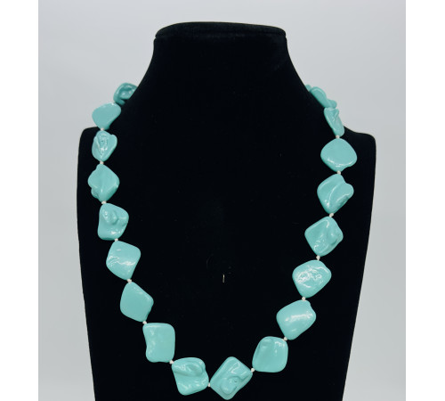 Бусы майорка берюзовый 18-17*22-23мм