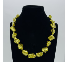 Бусы майорка желто-зеленый 16-20*16-24мм