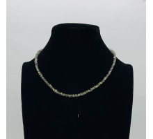 Бусы-чокер алмазное стекло хамелеон серо-желтый 3*4мм