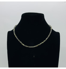 Бусы-чокер алмазное стекло хамелеон серо-желтый 3*4мм