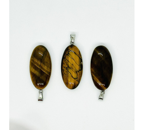 Кулон тигровый глаз овал 20*40мм