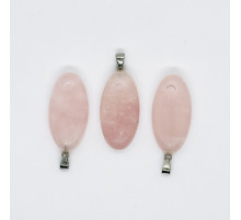 Кулон кварц розовый овал 20*40мм