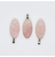 Кулон кварц розовый овал 20*40мм
