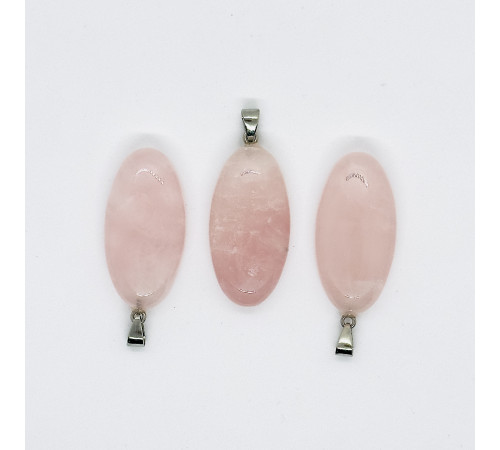 Кулон кварц розовый овал 20*40мм