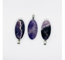 Кулон аметист фиолетовый овал 20*40мм