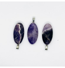 Кулон аметист фиолетовый овал 20*40мм
