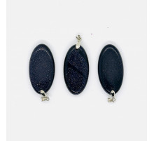 Кулон авантюрин синий синтетический овал 20*40мм