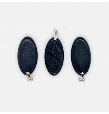 Кулон авантюрин синий синтетический овал 20*40мм