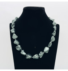 Бусы майорка темный серо-зеленый 18-16*20-21мм