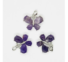 Кулон бабочка аметист фиолетовый 30*22мм