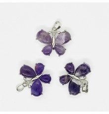 Кулон бабочка аметист фиолетовый 30*22мм