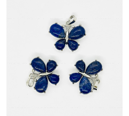 Кулон бабочка лазурит синий 30*22мм