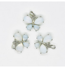 Кулон бабочка лунный камень синтетический 30*22мм