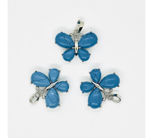 Кулон бабочка берюза 30*22мм