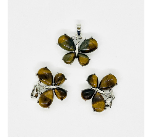 Кулон бабочка тигровый глаз 30*22мм