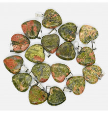 Кулон сердце яшма унакит 20*20мм