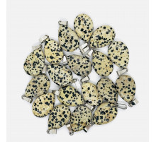 Кулон капля обсидиан далматин 16*23мм