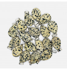 Кулон капля обсидиан далматин 16*23мм