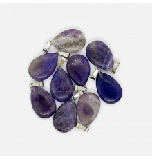 Кулон капля аметист фиолетовый 16*23мм