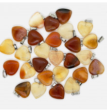 Кулон сердце сердолик рыжий  20*20мм