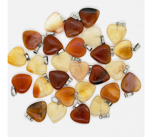 Кулон сердце сердолик рыжий  20*20мм