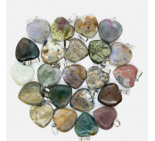 Кулон сердце яшма халцедон 20*20мм