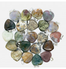 Кулон сердце яшма халцедон 20*20мм