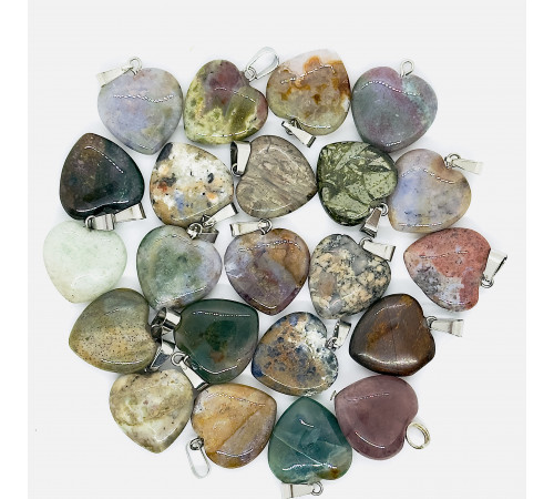 Кулон сердце яшма халцедон 20*20мм