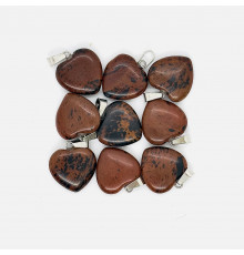 Кулон сердце обсидиан коричневый 20*20мм