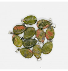 Кулон капля яшма унакит 16*23мм