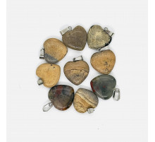 Кулон сердце яшма песочная 20*20мм