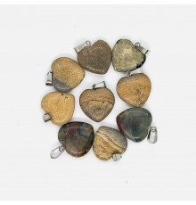 Кулон сердце яшма песочная 20*20мм