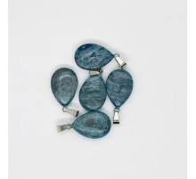 Кулон капля яшма тонированная голубая 16*23мм