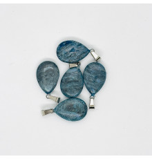 Кулон капля яшма тонированная голубая 16*23мм